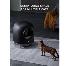 Pettopia 자가 청소 고양이 쓰레기 상자: 자동 고양이 쓰레기 상자, 100% 안전, 스마트 앱 모니터링을 통한 Wi-Fi 지원 – 고양이 친구를 위한 최고의 위생 및 편안함(1년 보증)