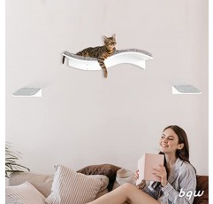 bqw 고양이 선반 벽걸이 형 플로팅 고양이 선반 침대 가구 고양이를위한 등반 벽 2 단계로 잠자는 라운지 (흔들기)
