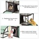BORUIMA 실내 고양이용 고양이 집 고양이 침대 큐브, 엿보기 구멍, 긁는 기둥 및 매달린 장난감과 결합된 타워 하우스(대형 회색)
