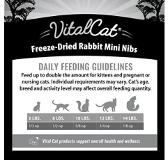 Vital Essentials Vital Cat 동결 건조 곡물이 들어있지 않은 토끼 미니 펜촉 고양이 사료, 12 oz.
