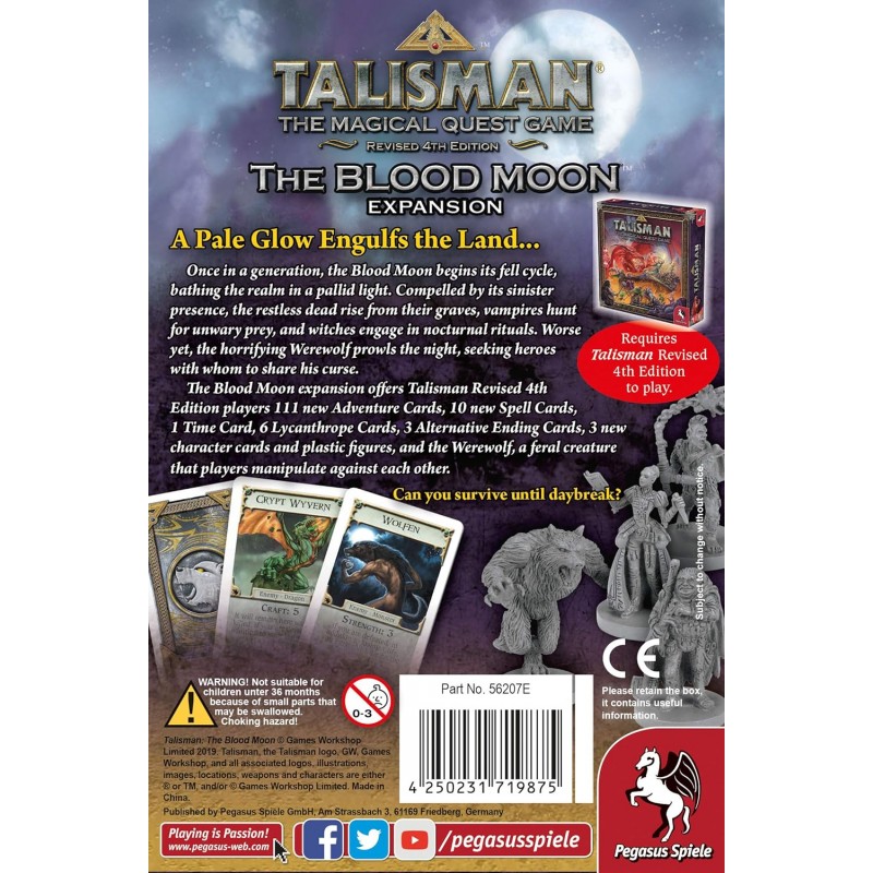 Pegasus Spiele Talisman: 블러드 문 보드 게임 블루