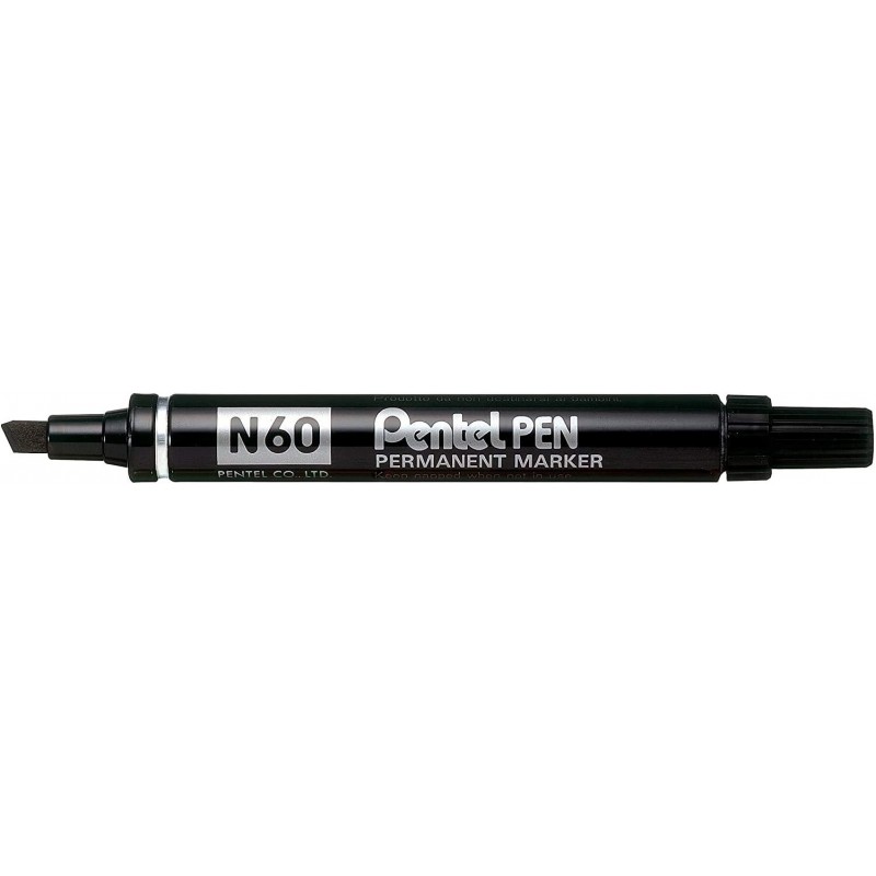 펜텔 Pentel N60 유성마커 팁 선폭 1.5~2mm 12개 블랙