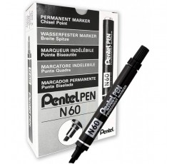 펜텔 Pentel N60 유성마커 팁 선폭 1.5~2mm 12개 블랙