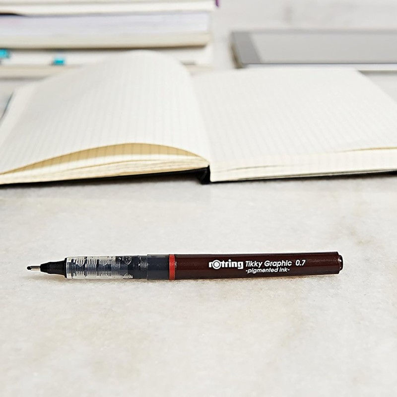 로트링 티키 그래픽 파인라이너 펜 세트 | 0.1mm, 0.3mm 및 0.5mm | 검정 잉크 | 3개