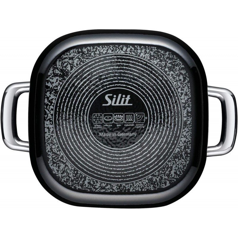 Silit 실릿 쿼드로 블랙 고기 냄비 뚜껑 포함 실라간 인덕션에 적합 블랙 3.7 L 18cm