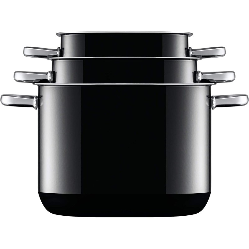 Silit 실릿 쿼드로 블랙 고기 냄비 뚜껑 포함 실라간 인덕션에 적합 블랙 3.7 L 18cm