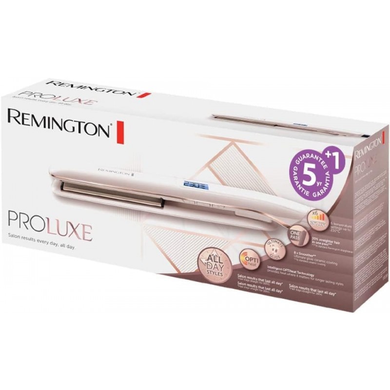 Remington PROluxe 스트레이트닝 아이언 Ultimate Glide 세라믹 코팅 LCD 디스플레이, 150-230°C, S9100