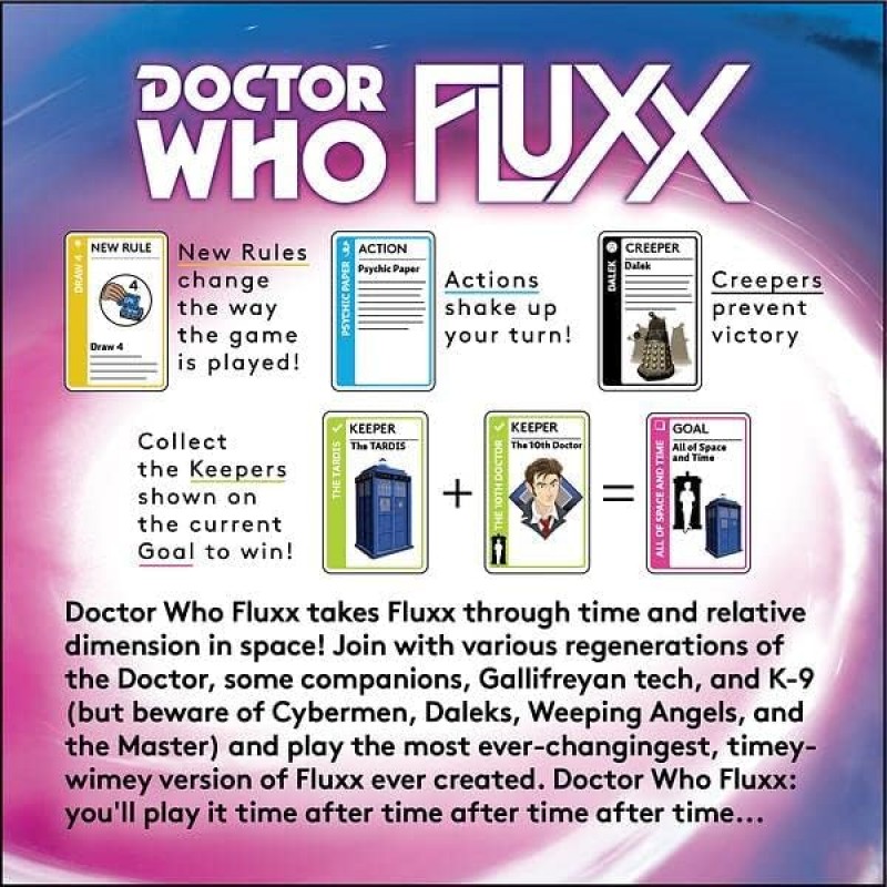 Doctor Who Fluxx 카드 게임 - Whovian Delight with Quick Rounds