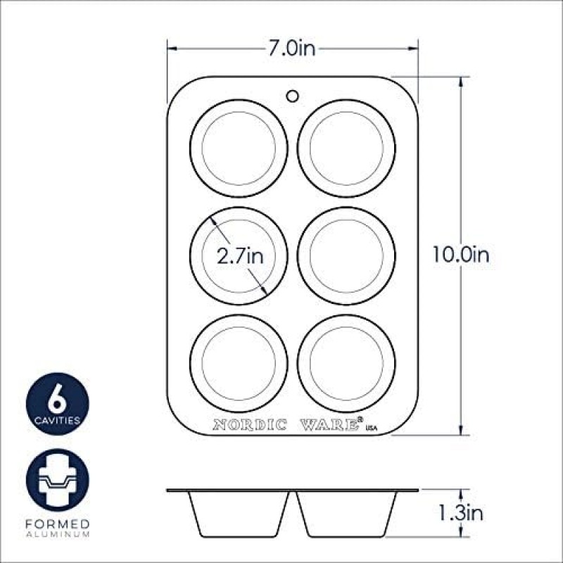 Nordic Ware Naturals 오븐웨어 컴팩트 머핀 팬, 실버