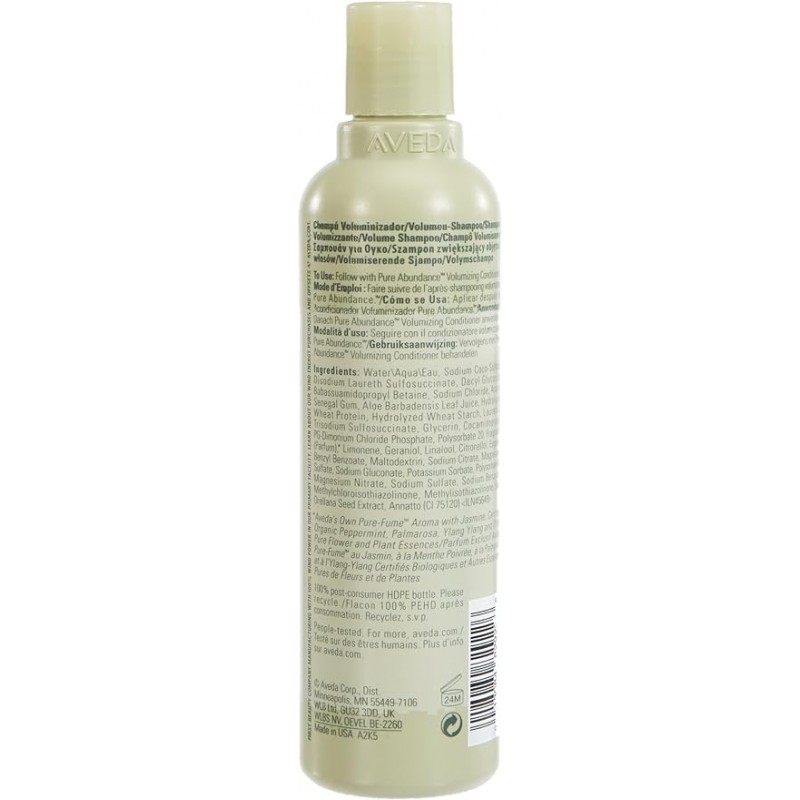 Aveda 아베다 퓨어 어번던스 볼류마이징 샴푸, 페퍼민트, 250ml