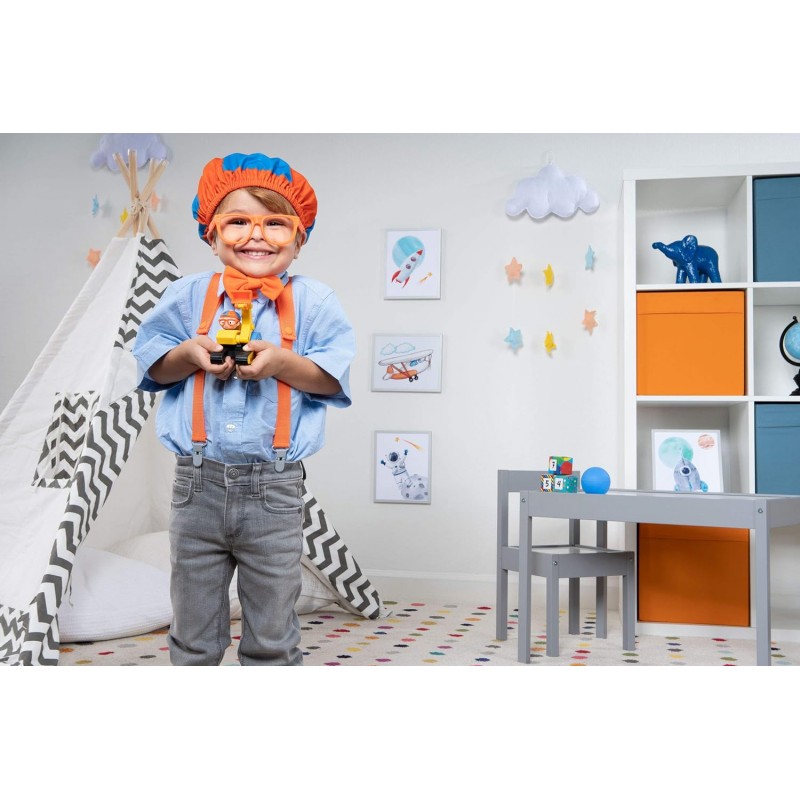 Blippi 의상 롤플레잉 액세서리, 드레스업 및 놀이 시간에 적합-모자 및 안경 포함 - 롤플레이 세트