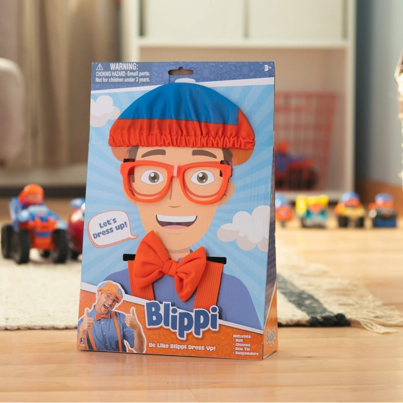 Blippi 의상 롤플레잉 액세서리, 드레스업 및 놀이 시간에 적합-모자 및 안경 포함 - 롤플레이 세트