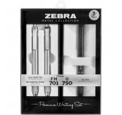 Zebra Pen G-750 접이식 젤 펜/ 연필 선물 세트, 프리미엄 금속 배럴 3개 팩