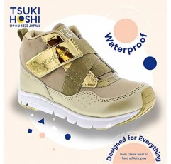 TSUKIHOSHI 7510 Tokyo 방수 스트랩 클로저 세탁기로 세탁 가능한 어린이 운동화 - 넓은 발가락 상자와 미끄럼 방지, 자국이 남지 않는 밑창 - 1~8세 유아 및 어린이용