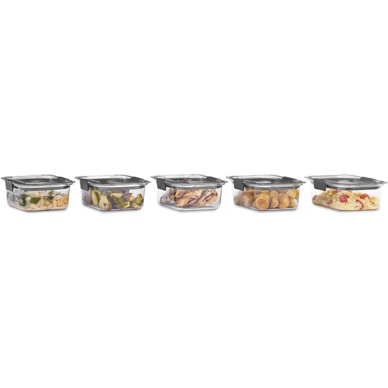 Rubbermaid Brilliance BPA 무함유 밀폐형 식품 저장 용기 뚜껑 포함- 5개 세트