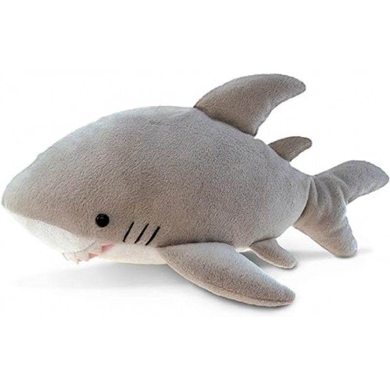 DolliBu 봉제 상어 인형- 부드럽게 껴안을 수 있는 해양 회색 상어 포옹 선물