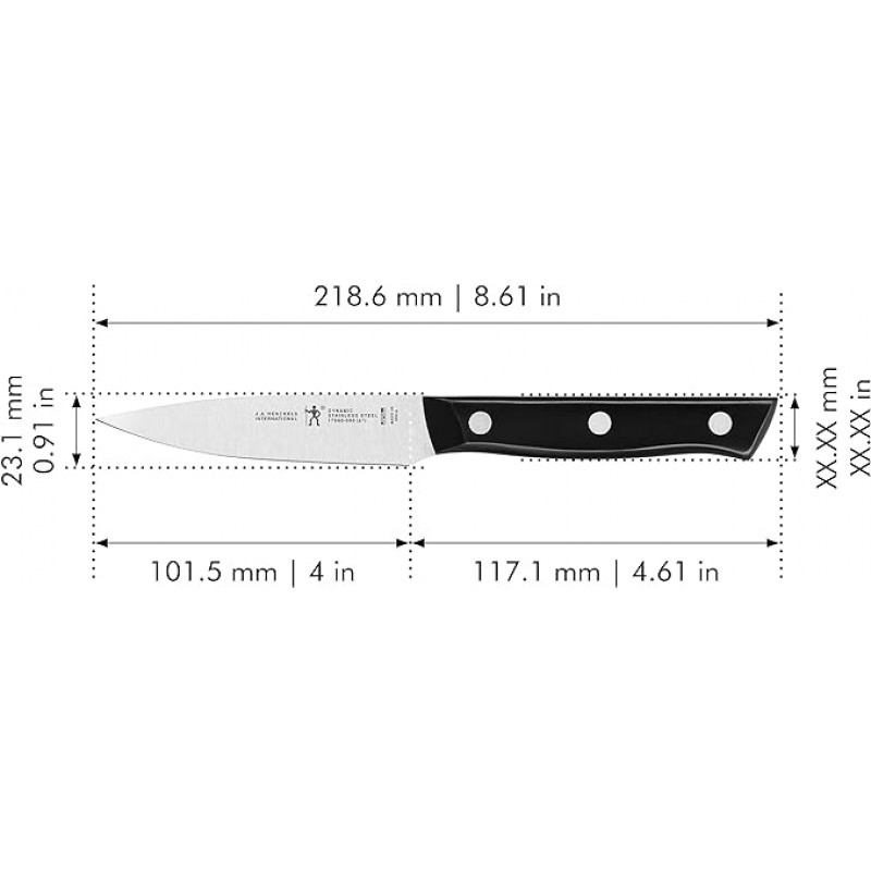 HENCKELS Dynamic Razor-Sharp 4인치 껍질 벗기기 칼, 100년 이상의 숙련된 기술을 바탕으로 제작된 독일 기술