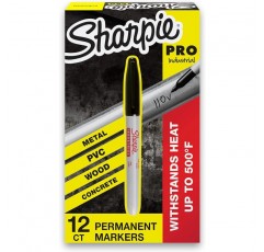SHARPIE 산업용 영구 마커, 파인 포인트, 검정색, 12개입 상자