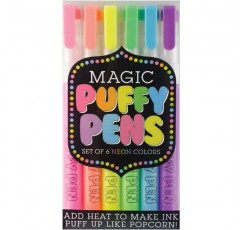 Ooly Magic 푹신한 펜, 푹신한 팝콘 6가지 네온 색상 세트