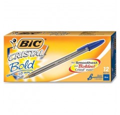BIC Cristal Xtra Bold 볼펜, 볼드 포인트(1.6mm), 블루, 12개