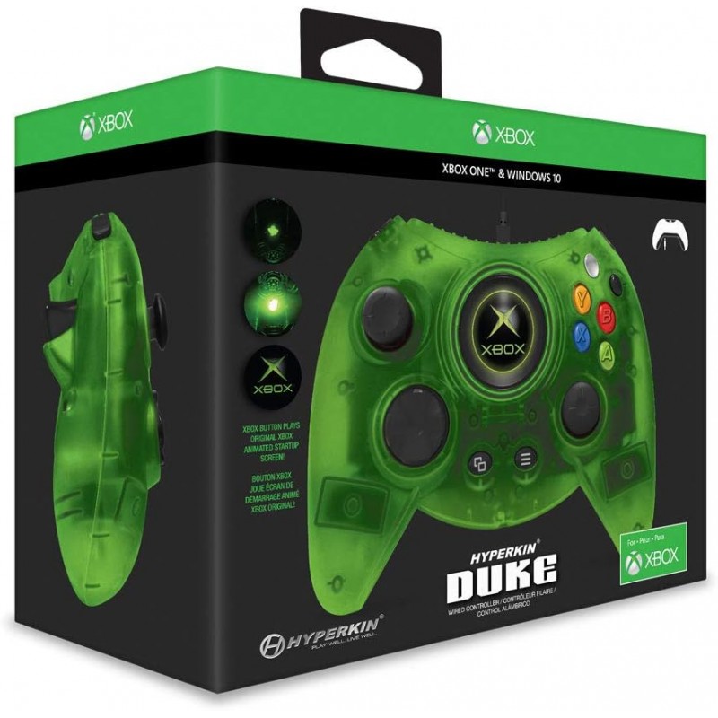 Xbox One/Windows 10 PC용 Hyperkin Duke 유선 컨트롤러(그린 한정판)