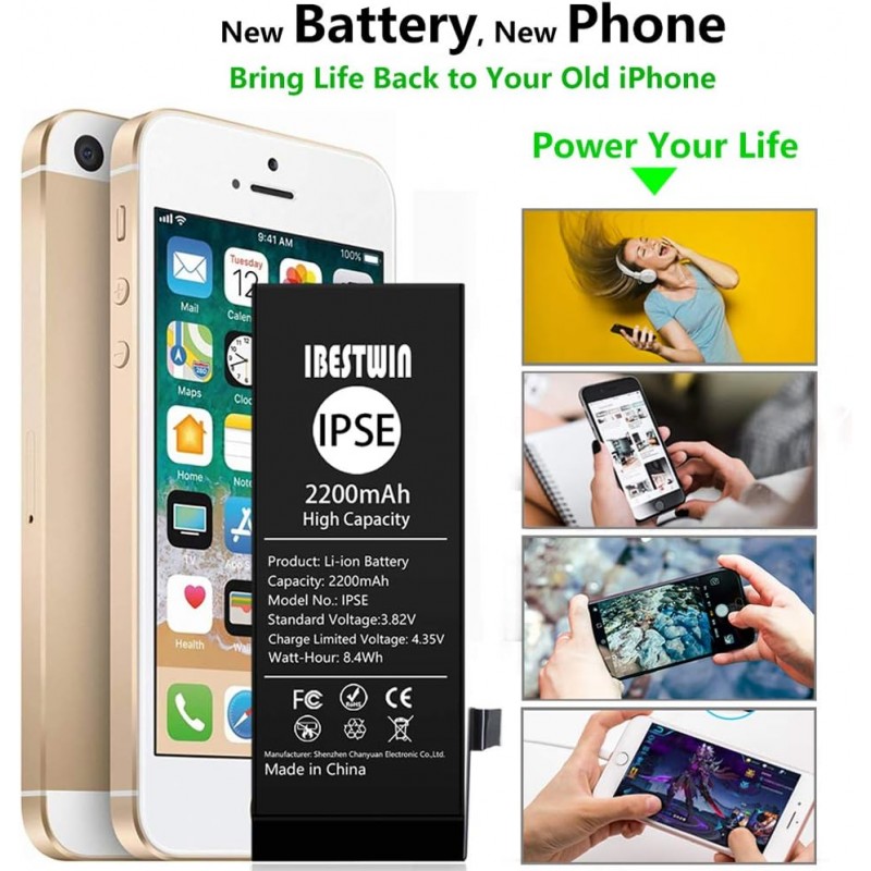iPhone SE 1세대(2016 버전)용 IBESTWIN 배터리, 전체 제거 도구 키트 