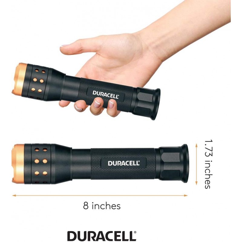 일상적인 사용을 위한 DURACELL 1,000루멘 알루미늄 포커싱 손전등 - 3가지 모드