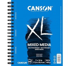 Canson XL 시리즈 혼합 미디어 패드, 측면 와이어, 7x10인치, 60매 