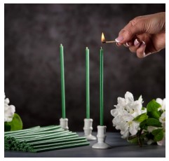 Danilovo 순수 밀랍 양초-교회 기도용 장식 양초(녹색, 50개)