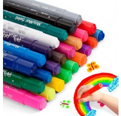 MayMoi 세척 가능한 템페라 페인트 스틱 24가지 밝은 색상