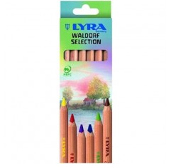 Lyra 월도프 셀렉션 삼각형 색연필 - 코어가 6.25mm- 점보 색연필 6개 세트