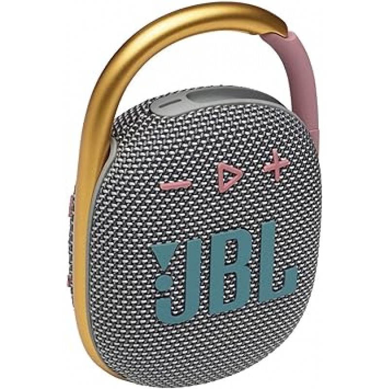 JBL 클립 4 - 가정, 야외 및 여행용 휴대용 미니 블루투스 스피커(그레이)