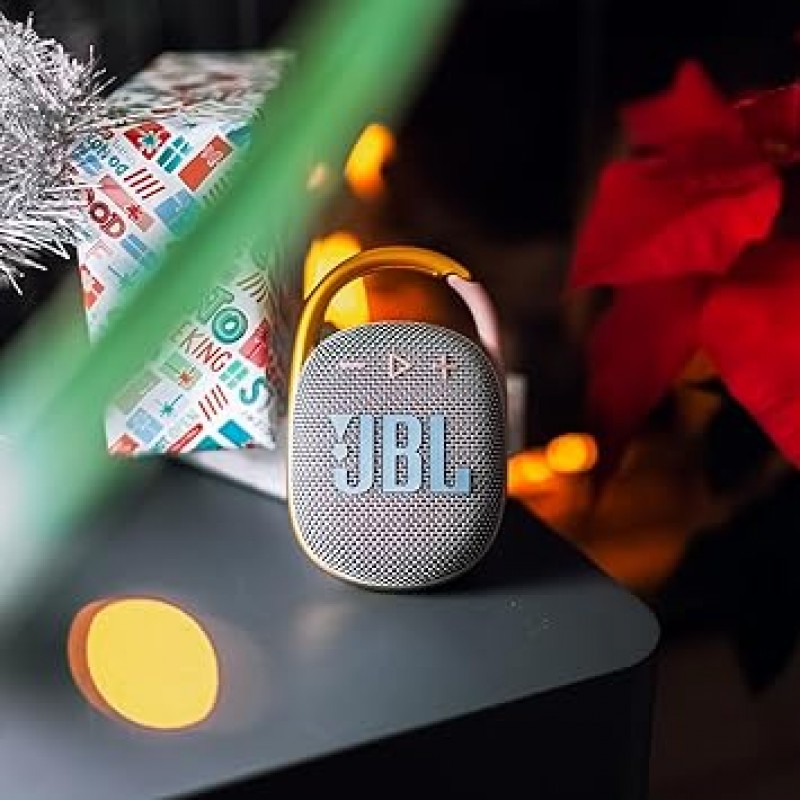 JBL 클립 4 - 가정, 야외 및 여행용 휴대용 미니 블루투스 스피커(그레이)