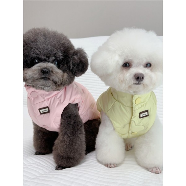 개 다운 재킷 조끼 2023 새로운 겨울 따뜻한 작은 개 비숑 테디 강아지 애완 동물 옷