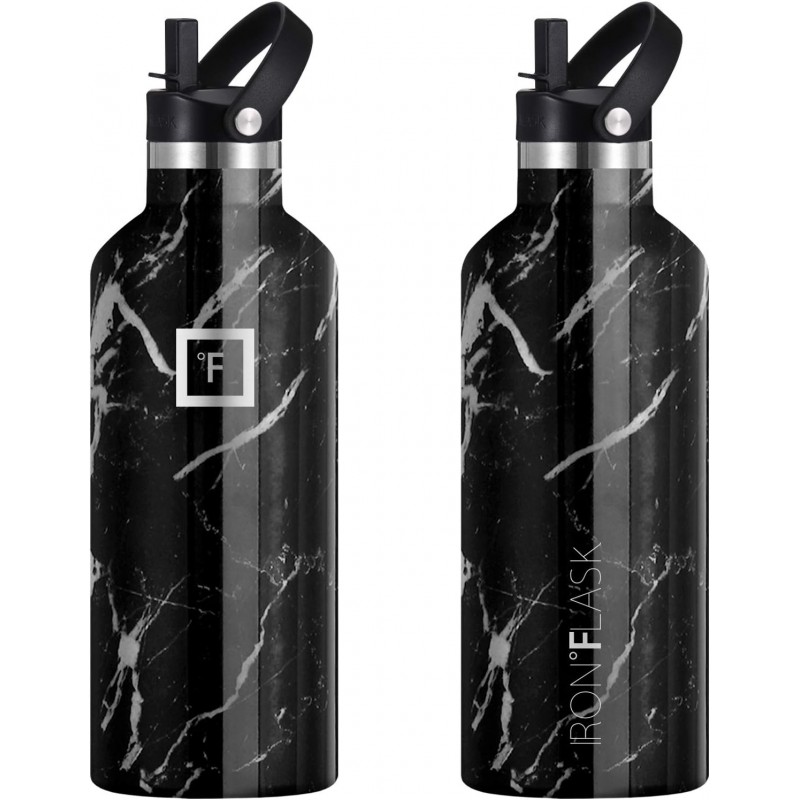 IRON FLASK 스포츠 물병 - 32온스 - 뚜껑 3개(좁은 밀짚 뚜껑)