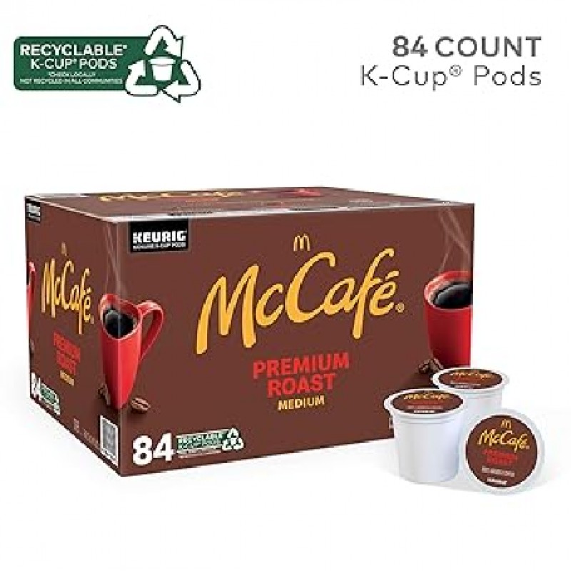 McCafe 프리미엄 로스트, 1인분 Keurig K-Cup 포드, 미디엄 로스트 커피 포드, 84개