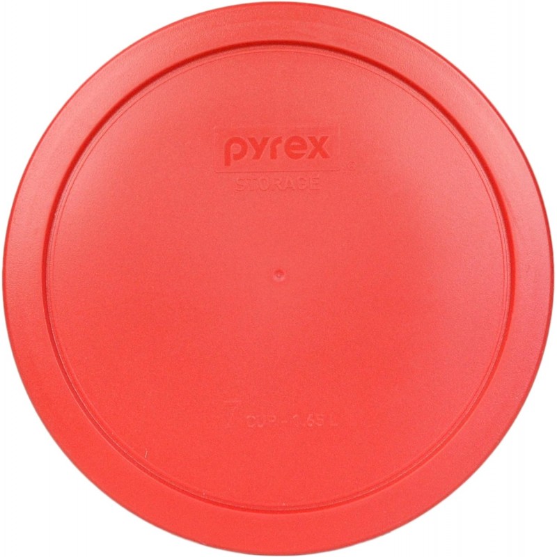 Pyrex 빨간색 플라스틱 식품 보관 뚜껑 4개 (7402-PC)