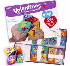 어린이를 위한 발렌타인 데이 카드 봉투가 있는 교실을 위한 재미있는 선물 카드 28개 팩