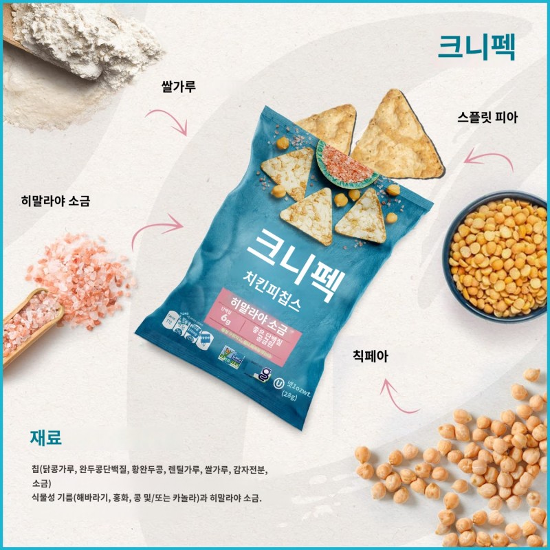 Kibo 병아리콩 칩 - 글루텐 프리, 식물성, 비 GMO, 코셔 + 비건-히말라야 핑크 소금 12개