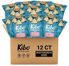 Kibo 병아리콩 칩 - 글루텐 프리, 식물성, 비 GMO, 코셔 + 비건-히말라야 핑크 소금 12개