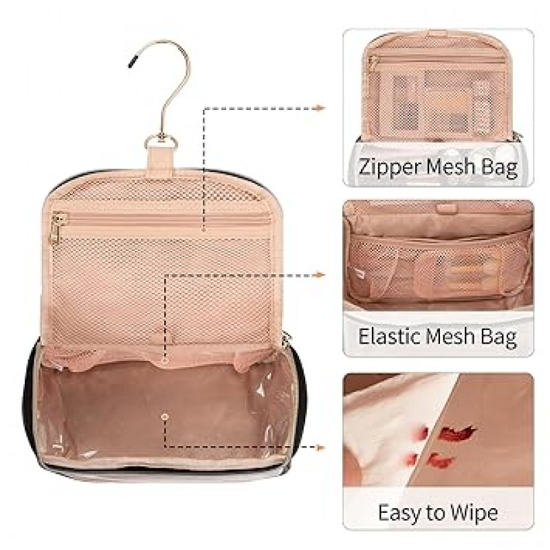 미묘한 명확한 여행 메이크업 가방, 걸이가있는 작은 세면 용품 가방