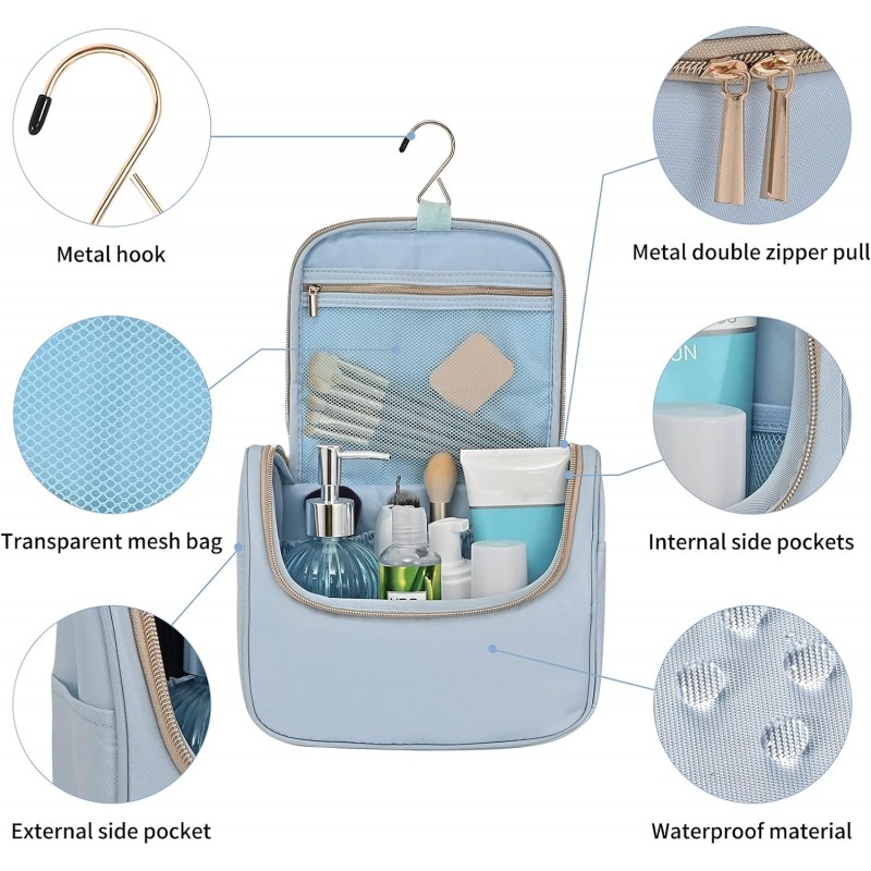 메이크업 가방 여행 화장품 (블루)