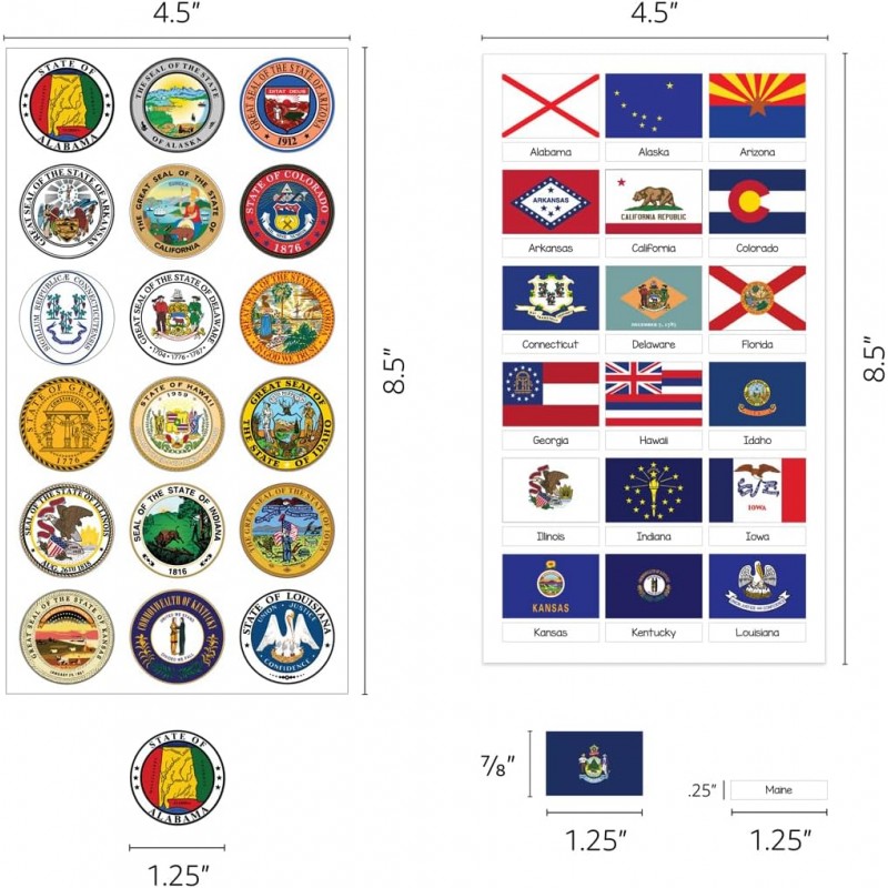 Hygloss 제품 108개의 미국 국기 및 인장 스티커가 포함된 빈 여권 책 10권