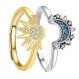 태양과 달 반지는 여성을 위한 쌓을 수 있는 우정 매칭 반지