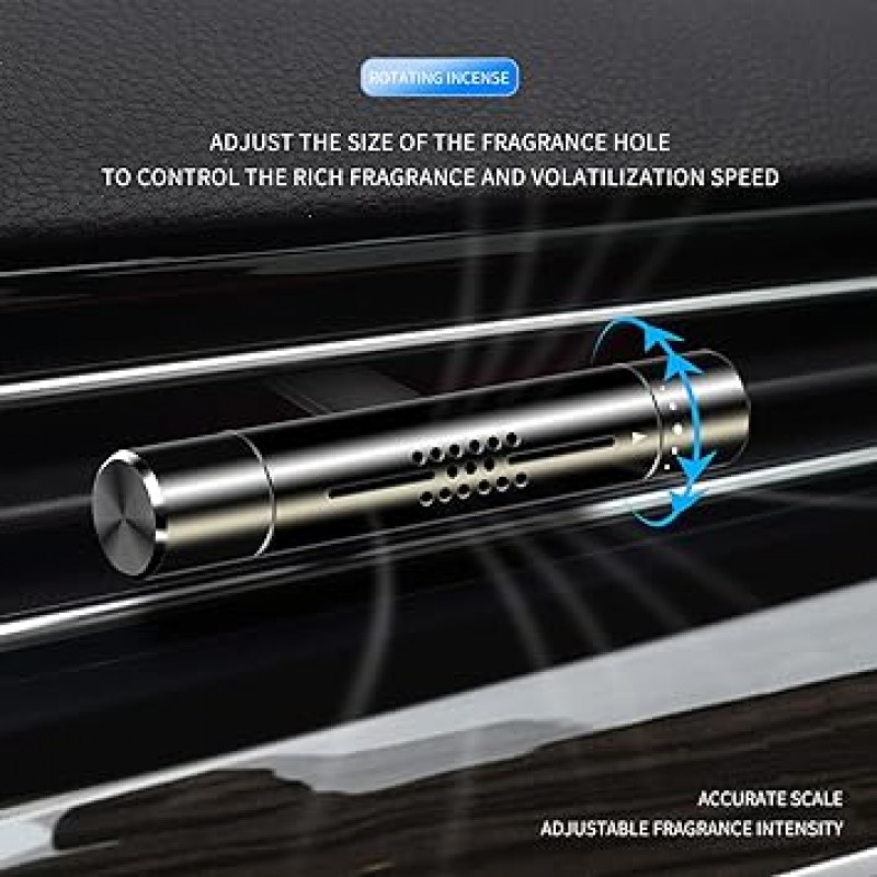 KMSCO 자동차 공기 청정제 향기 디퓨저 벤트 클립 향수 에센셜 오일 스틱 (블랙)