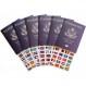 여권 - 어린이를 위한 작은 여권 - 여행 스크랩북 - 여행 스티커 세계 플래그로 설정