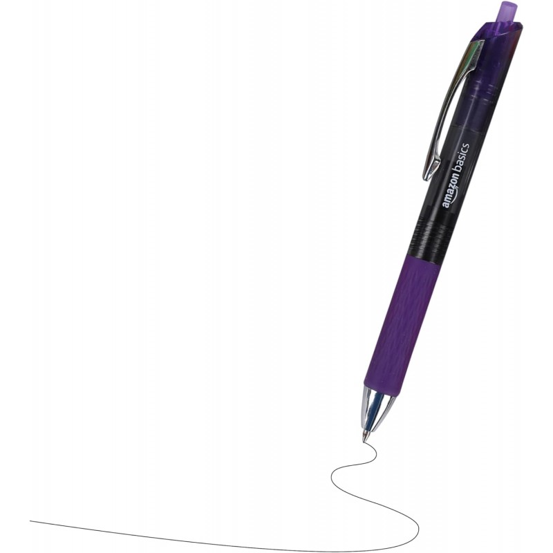  Amazon Basics 접이식 젤 펜, 파인 포인트(0.7mm), 다양한 색상, 12개(1팩)