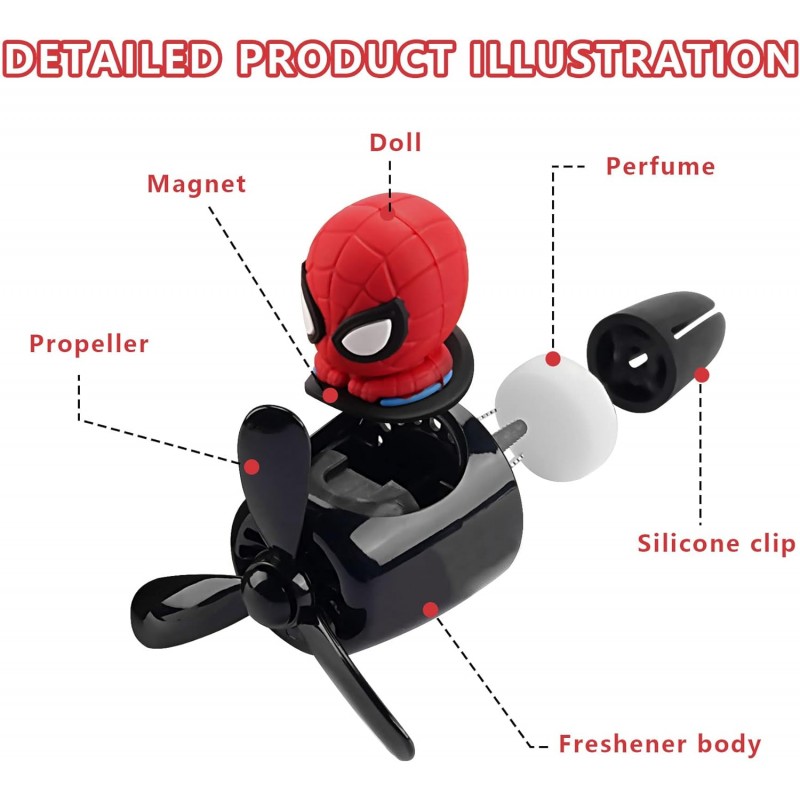 Jimtyee 자동차 공기 청정기 귀여운 만화 영웅 파일럿 자동차 디퓨저