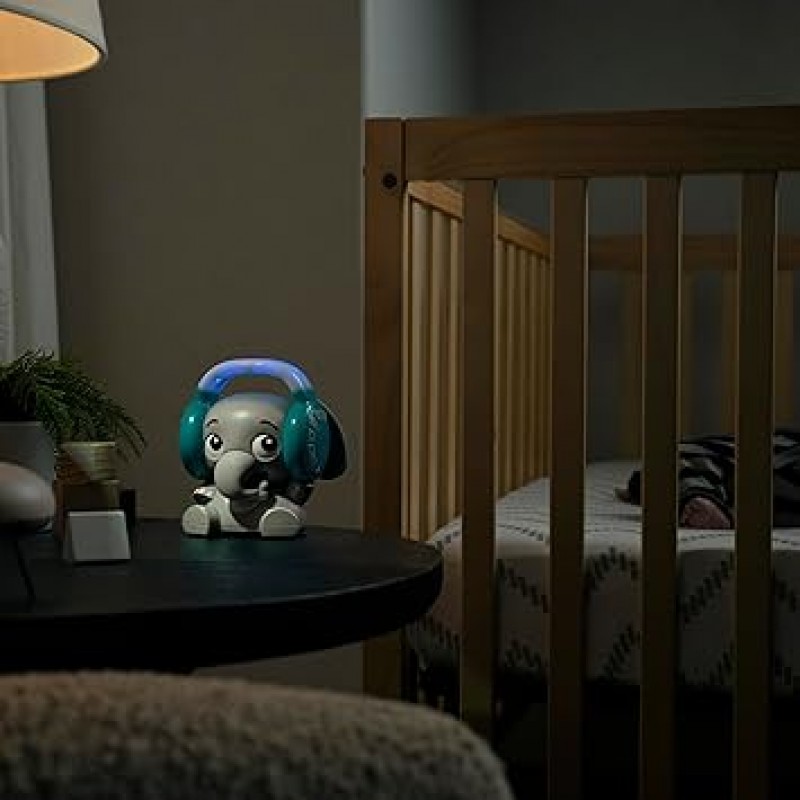 Baby Einstein Earl The Elephant 블루투스 수더 사운드 머신, 스트림 음악 + 야간 조명, 유아부터 유아까지