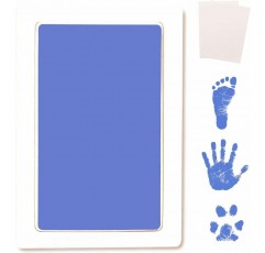 아기 발자국, 손도장 및 애완동물 발 인쇄용 무잉크 대형 클린 터치 잉크 패드 키트 (파란색)